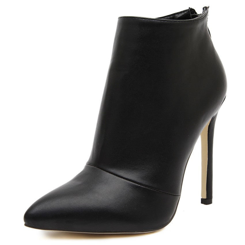 Europe star fashion women high heels boots shoes woman pointed toe wedding party dress short boots zipper-Dollar Bargains Online Shopping Australia