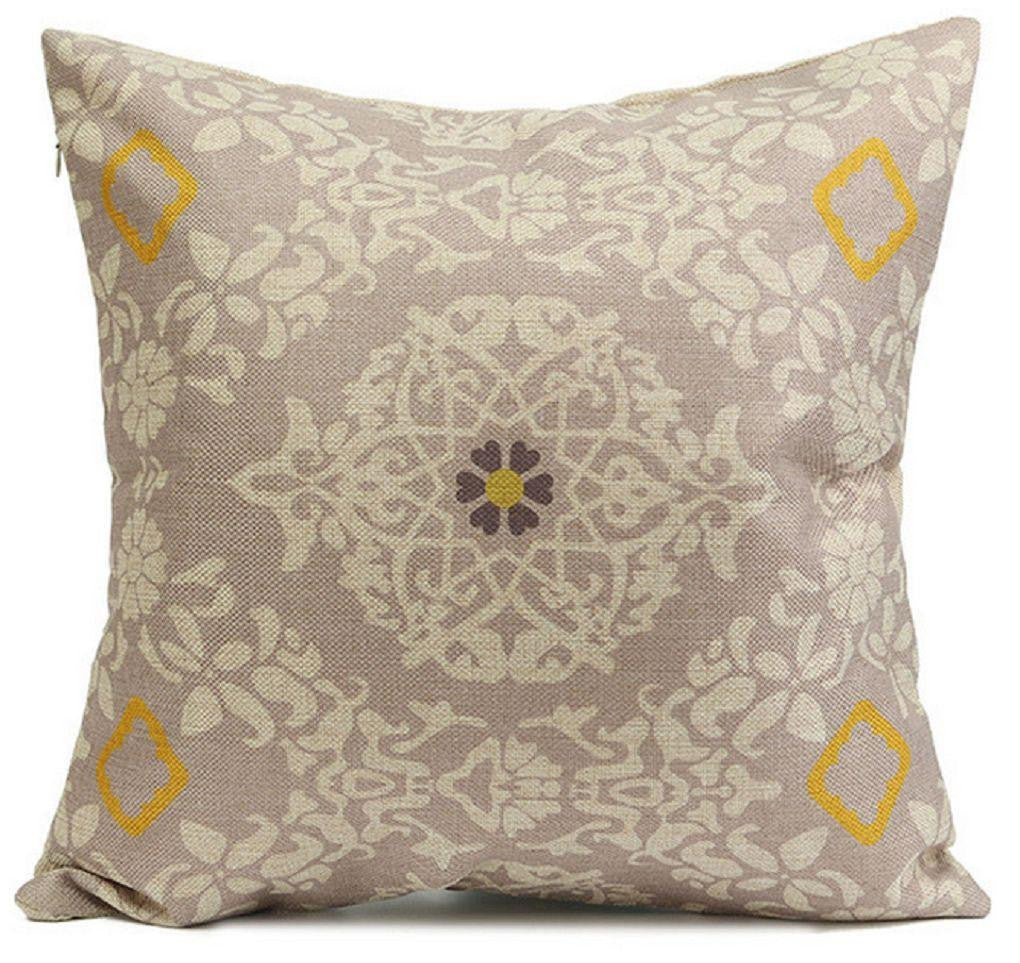 Vintage Geometric Flower Cotton Linen Throw Pillow Case Cushion Cover Home Decor