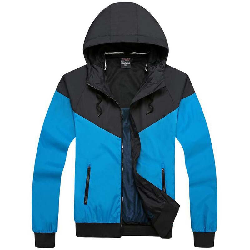 Online discount shop Australia - Men's Jacket Causal Slim Patchwork Thin With Hooded Sunscreen