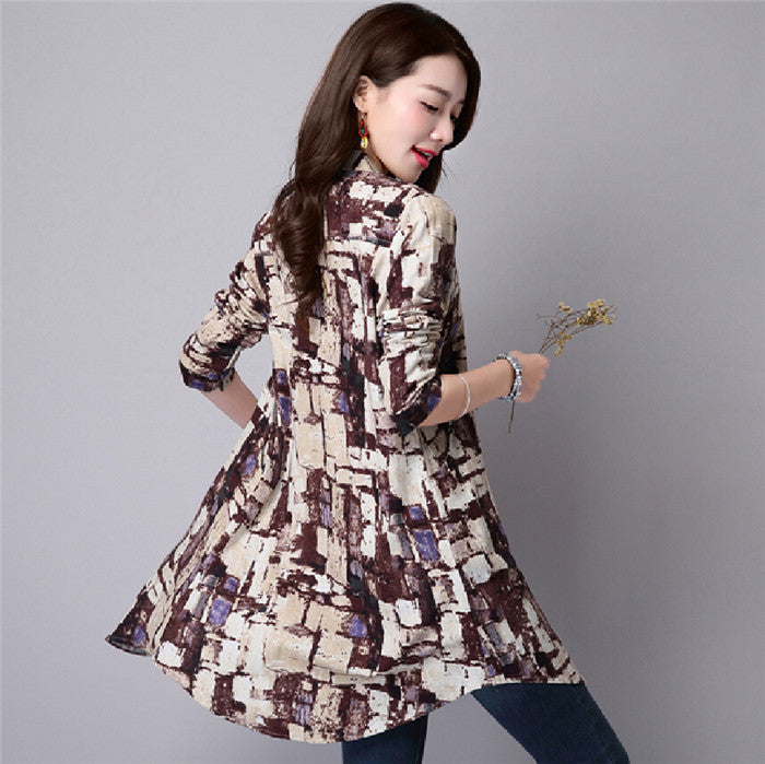 Online discount shop Australia - Blouse linen big dress shirt female ladies Long Sleeve Casual Blouse Plus Size women Casual Style Cotton Shirts