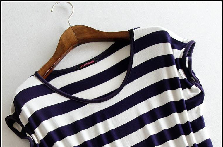Summer dress Casual Stripe women summer dress tank sleeveless dresses casual solid color