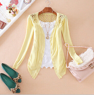 Online discount shop Australia - Clothes Women Clothing New Lace Sweet Crochet Knit Blouses Sweater Cardigan Lace Blouse Jacket