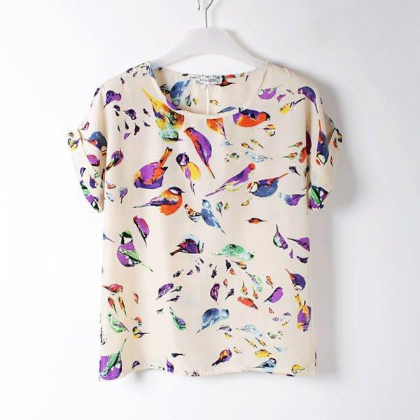 ing Lots Women Lady Batwing Chiffon Top T-Shirt Casual Printed Tops Shirts Women Clothes