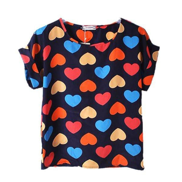 ing Lots Women Lady Batwing Chiffon Top T-Shirt Casual Printed Tops Shirts Women Clothes