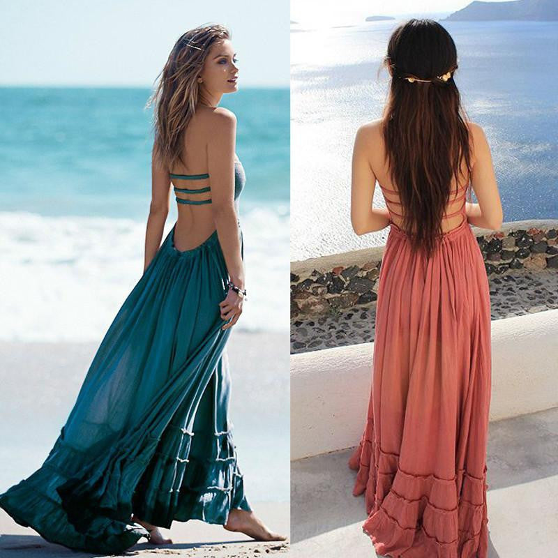 Summer Dress Women Sleeveless People Dresses Vestidos De Playa Boho Dress Blackless Party Hippie Bandage Dress