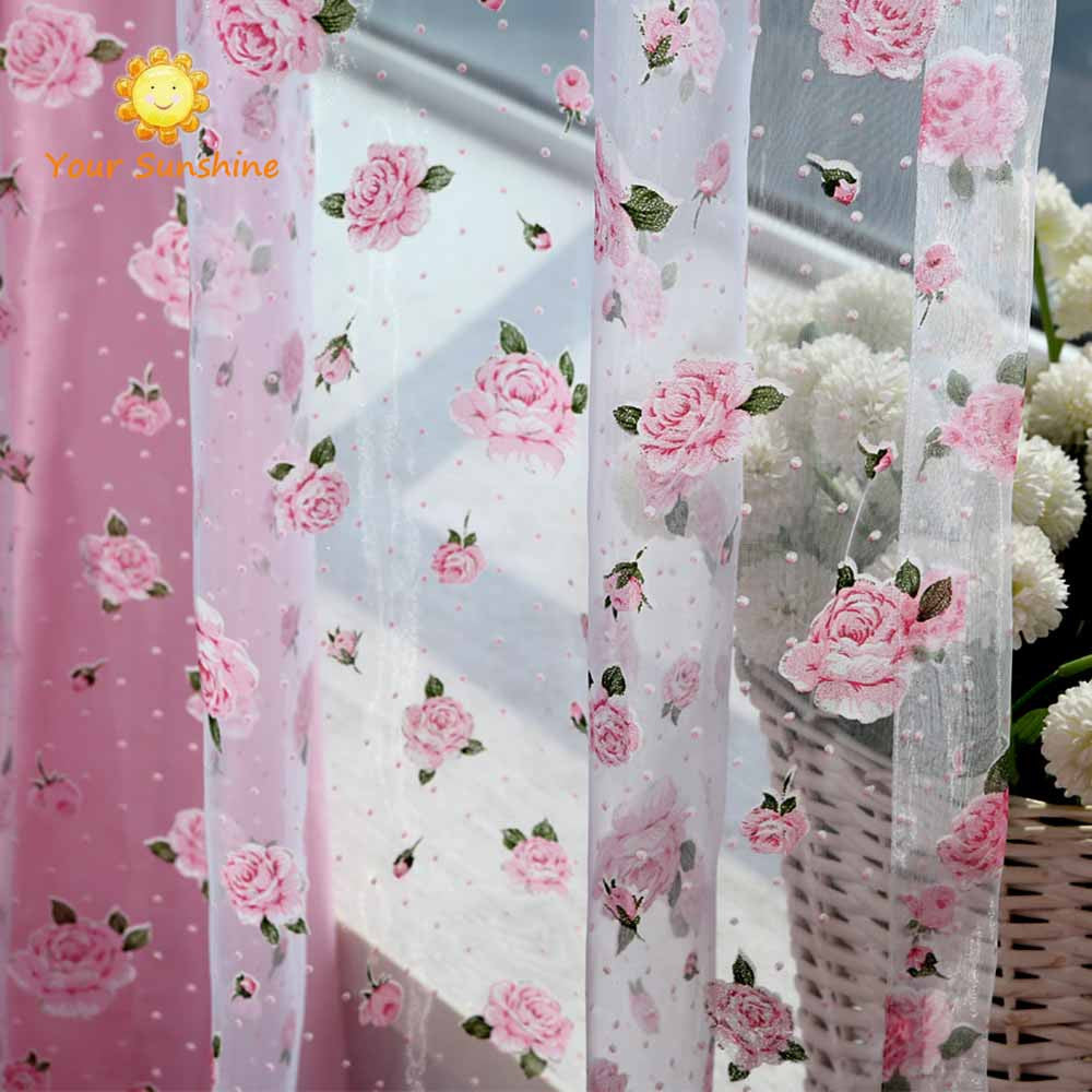 rose modern tulle for windows shade sheer curtains fabric for kitchen blinds living room the bedroom window treatments