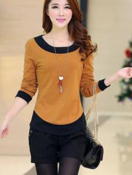 Woman T Shirt Long Sleeved Casual Slim Basic shirt O-neck Women Tshirt Plus size 2XL Ladies Tops