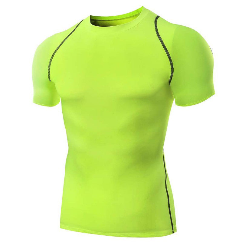 Online discount shop Australia - Men T Shirts O-Neck Compression T Shirts Tops Tights Fitness Base Layer Tops Short Sleeve S-XXL