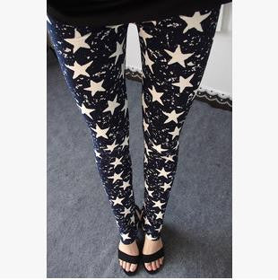 Online discount shop Australia - Floral patterned Printed Leggings Fashion Sexy Women Lady Slim Cotton Pants Black white Vintage graffiti trousers