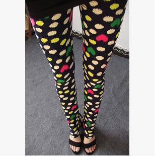 Online discount shop Australia - Floral patterned Printed Leggings Fashion Sexy Women Lady Slim Cotton Pants Black white Vintage graffiti trousers