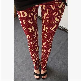 Online discount shop Australia - Floral patterned Printed Leggings Fashion Sexy Women Lady Slim Cotton Pants Black white Vintage graffiti trousers