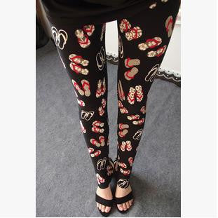 Online discount shop Australia - Floral patterned Printed Leggings Fashion Sexy Women Lady Slim Cotton Pants Black white Vintage graffiti trousers