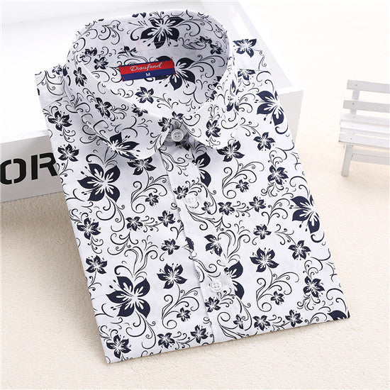 Online discount shop Australia - Floral Women Blouses Long Sleeve Shirt Cotton Women Shirts Cherry Casual Ladies Tops Animal Print Blouse Plus Size 5XL