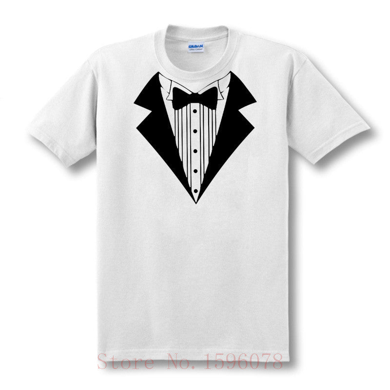 Novelty Men T Shirts Tuxedo Tees Retro Tie Funny Men O Neck Top Tshirt Casual Fitness Mens Clothing
