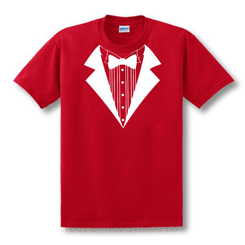 Novelty Men T Shirts Tuxedo Tees Retro Tie Funny Men O Neck Top Tshirt Casual Fitness Mens Clothing