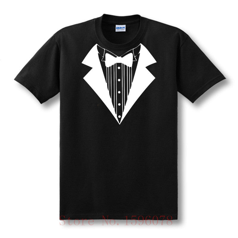 Novelty Men T Shirts Tuxedo Tees Retro Tie Funny Men O Neck Top Tshirt Casual Fitness Mens Clothing