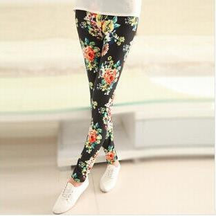 Online discount shop Australia - High Elastic Design Vintage graffiti Leggings Floral patterned Print Leggins