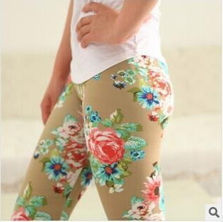 Online discount shop Australia - High Elastic Design Vintage graffiti Leggings Floral patterned Print Leggins