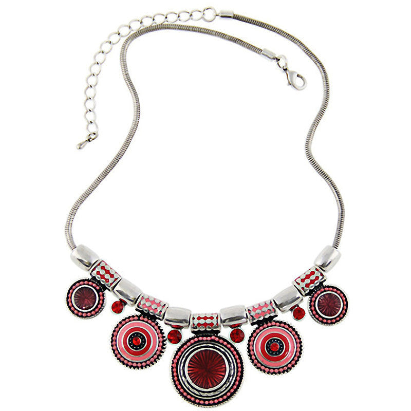 Online discount shop Australia - Bohemia Vintage Metal Enamel Statement Necklace Women Multicolor Necklaces & Pendants Jewelry Colar For Gift Party