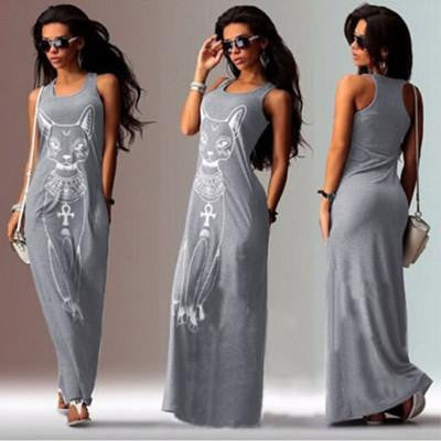 Women Dresses Casual Boho Long Maxi Evening Party Beach Dress Vest Sundress
