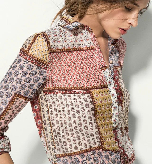 fashion Women plaid shirt turn down collar design plus size XLclothing Ladies office shirt cotton hand feel