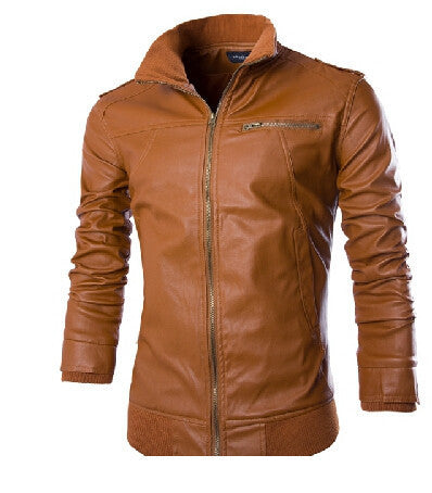 Fashion PU Leather Jacket Men Brand Mens Jackets And Coats Skinny Fit Motorcycle Jacket
