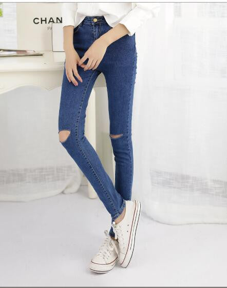 fashion brand women skinny pencil jeans denim elastic pants washing color good woman casual jean pants