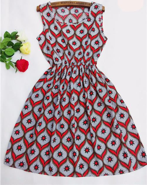 summer Black autumn slim Sleeveless Women casual Bohemian floral leopard sleeveless vest printed beach chiffon dress