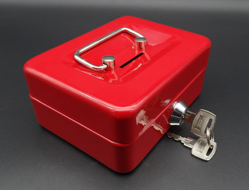 Online discount shop Australia - Cash Box Safe Small Coin Piggy Bank Metal Saving Money Box Black With Locks