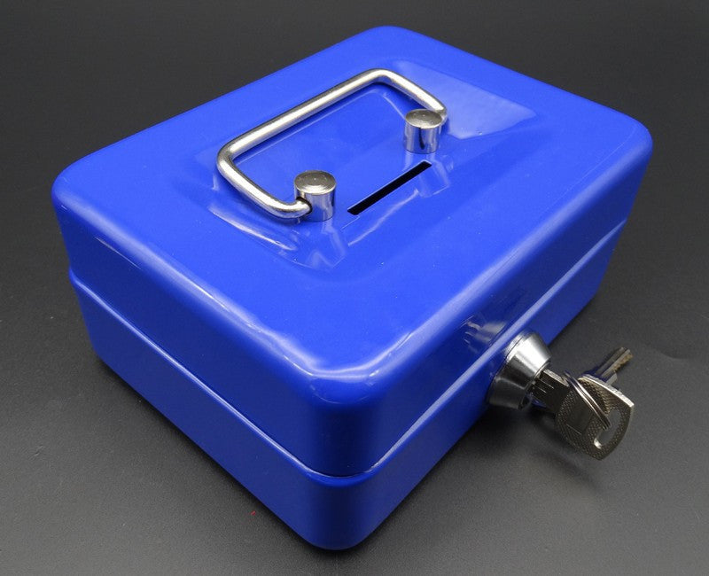 Online discount shop Australia - Cash Box Safe Small Coin Piggy Bank Metal Saving Money Box Black With Locks