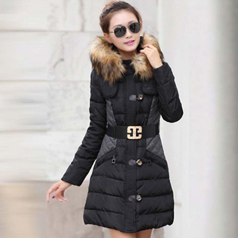 Online discount shop Australia - 1PC  Jacket Women Parka Fur Collar Thickening Cotton Padded Coat  BB0041