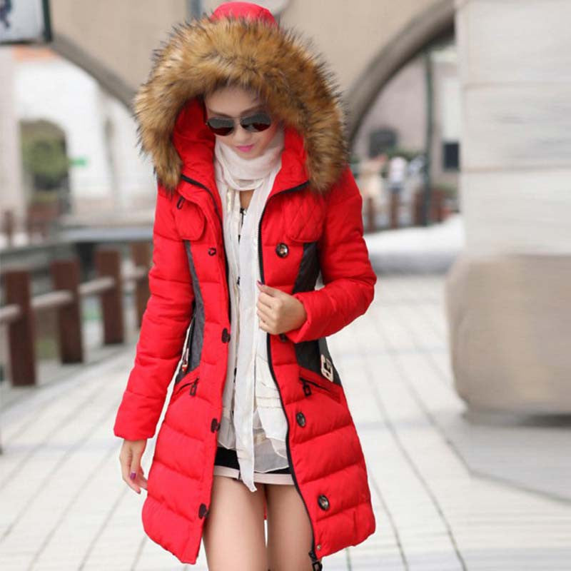 Online discount shop Australia - 1PC  Jacket Women Parka Fur Collar Thickening Cotton Padded Coat  BB0041