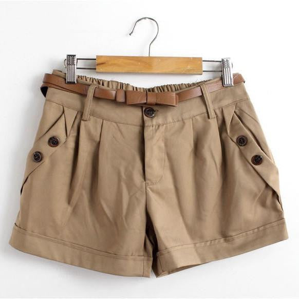 Women Summer Shorts Short Woman Casual Ladies Shorts Without Belt A0016
