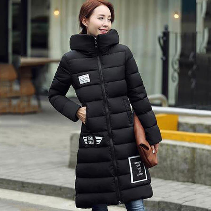women's cotton jacket est thicken long slim down parka high plus size hooded female coat kl0627