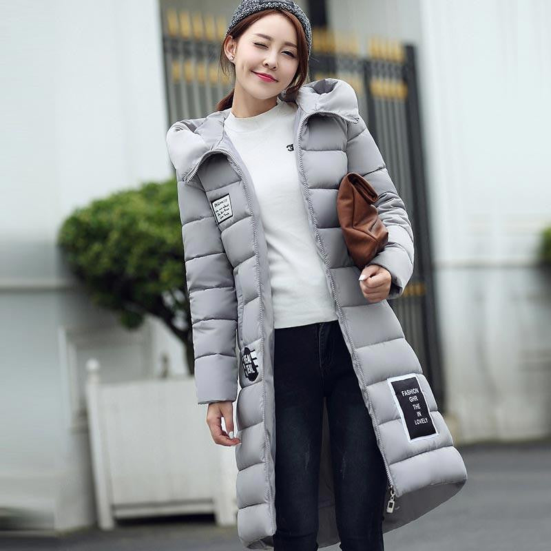 women's cotton jacket est thicken long slim down parka high plus size hooded female coat kl0627