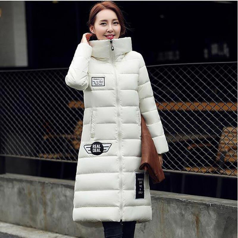 women's cotton jacket est thicken long slim down parka high plus size hooded female coat kl0627
