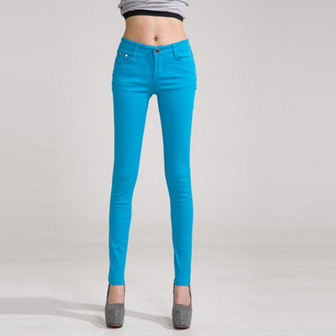 Online discount shop Australia - lady candy colored casual trousers Ms. stovepipe pencil ankle-length jeans women jeans