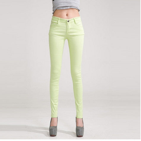 Online discount shop Australia - lady candy colored casual trousers Ms. stovepipe pencil ankle-length jeans women jeans