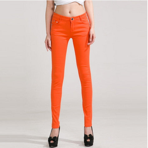 Online discount shop Australia - lady candy colored casual trousers Ms. stovepipe pencil ankle-length jeans women jeans