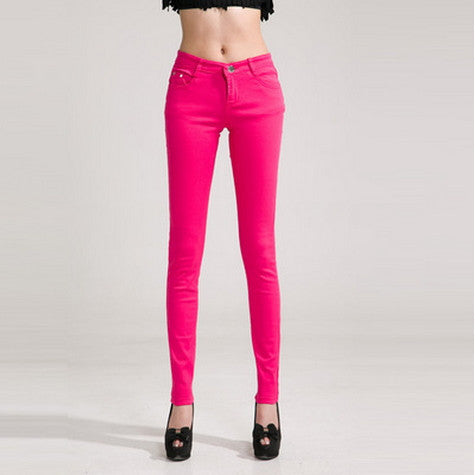 Online discount shop Australia - lady candy colored casual trousers Ms. stovepipe pencil ankle-length jeans women jeans