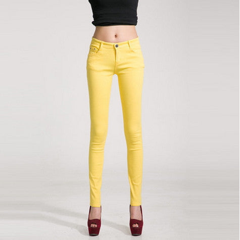 Online discount shop Australia - lady candy colored casual trousers Ms. stovepipe pencil ankle-length jeans women jeans