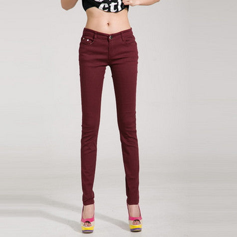 Online discount shop Australia - lady candy colored casual trousers Ms. stovepipe pencil ankle-length jeans women jeans