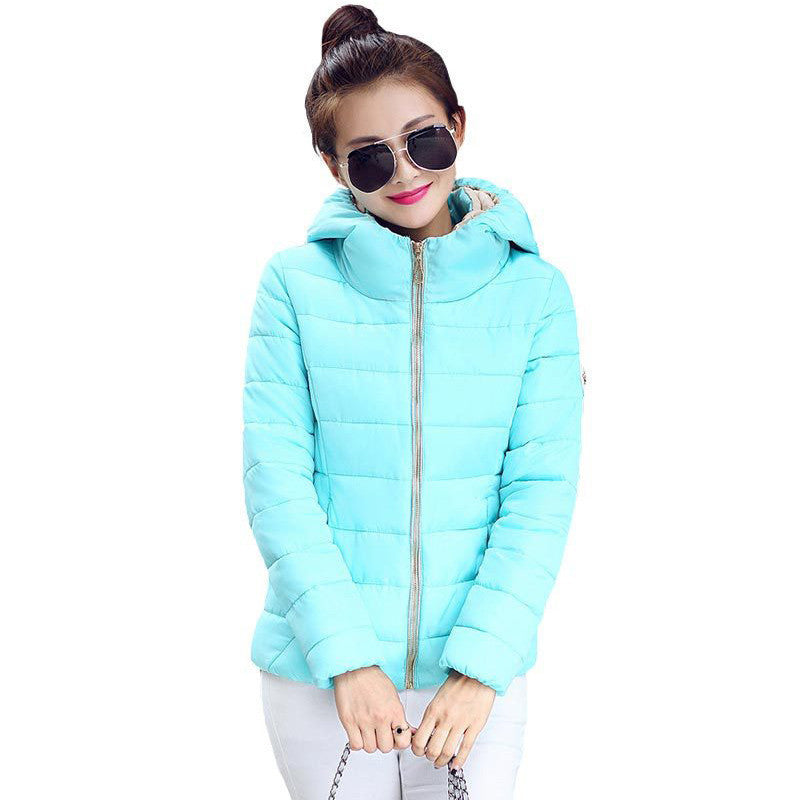 Online discount shop Australia - Jacket Women Hooded Parka Slim Cotton-Padded High Neck Candy Color Cotton Jacket Coat Plus Size z84