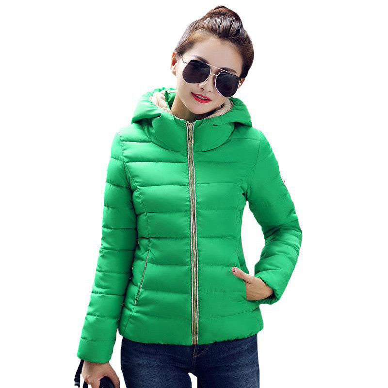 Online discount shop Australia - Jacket Women Hooded Parka Slim Cotton-Padded High Neck Candy Color Cotton Jacket Coat Plus Size z84