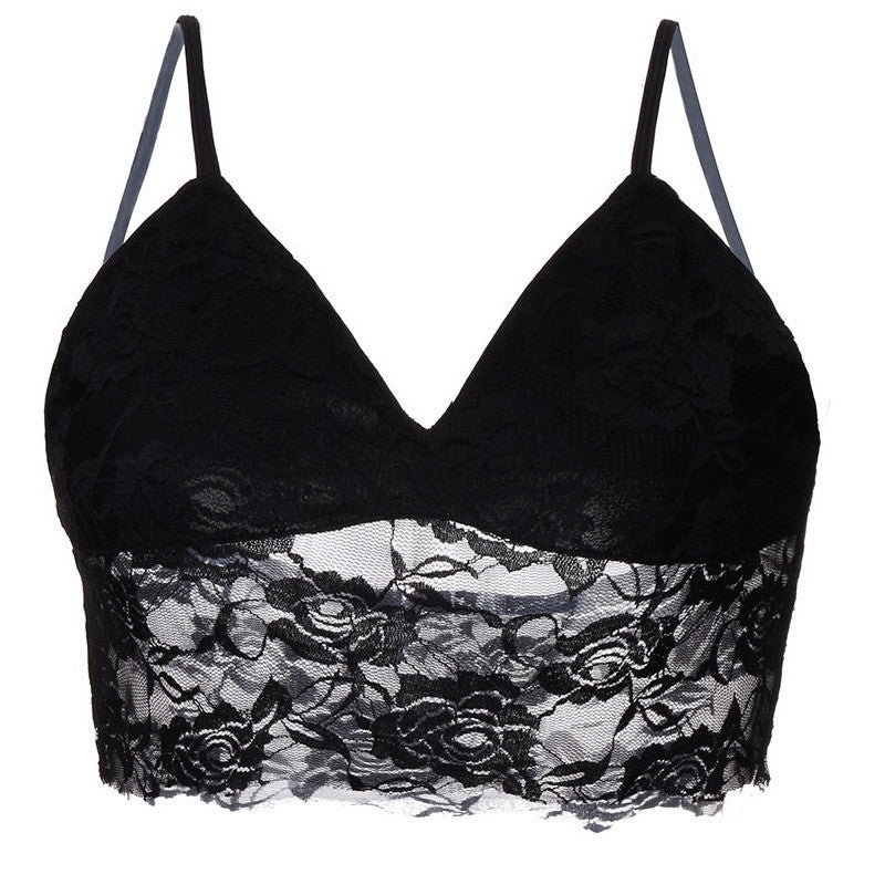 Online discount shop Australia - 2 Colors New Women Sexy Bustier Crop Top Deep Sexy V Neck Sleeveless Lace Floral Camisole Solid Tank Tops