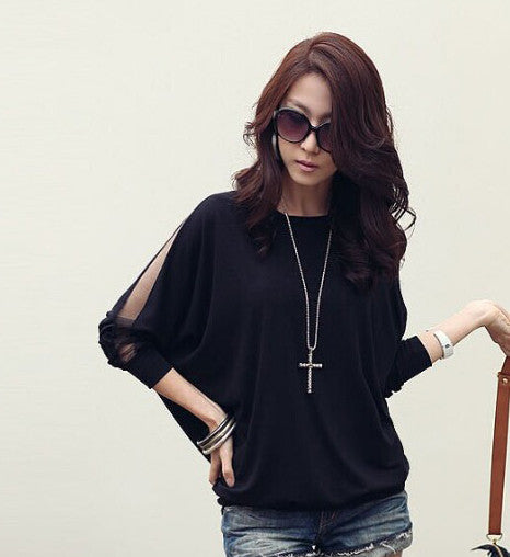Online discount shop Australia - Batwing T Shirt Women Tshirt Fashion Womens Long Sleeve Tops White Loose T-shirt Plus Size Woman Clothes