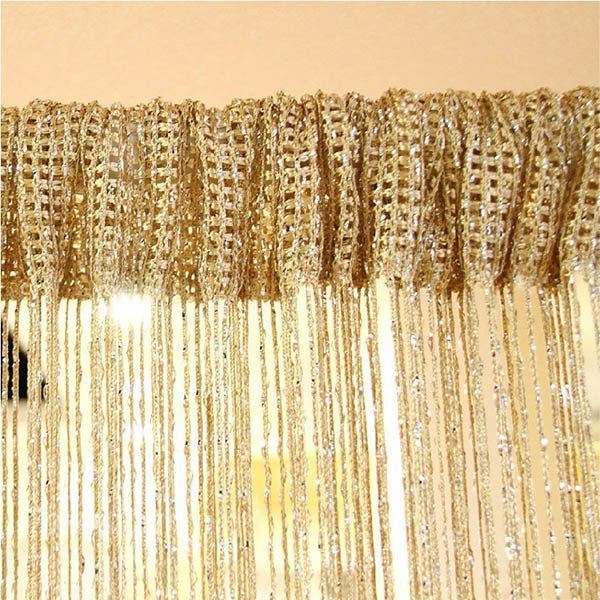 Online discount shop Australia - Curtain New Style Silver Silk Curtain Living Room/Door/Window Partition Sheer Curtain