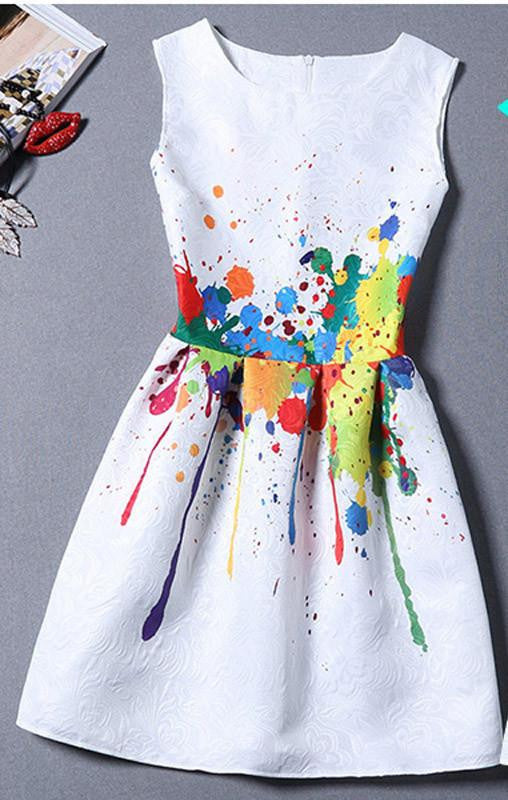 Summer Dress Women Butterfly Sleeveless Casual Dresses Ladies vintage print plus size jacquard clothing