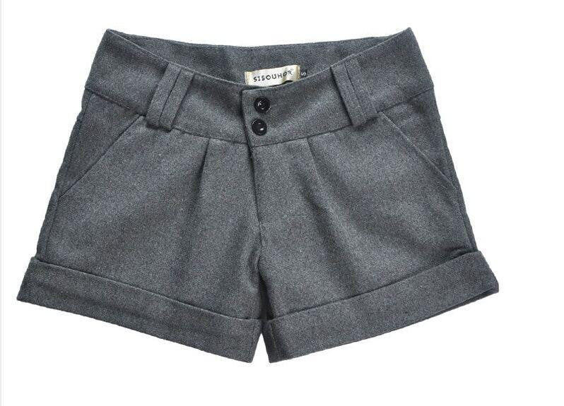Shorts Solid Slim Casual Woolen Bootcut Shorts Plus Size Warm Women Shorts
