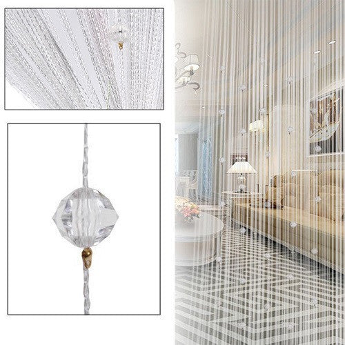 Tassel Curtain Crystal Beads Tassel Silk String Curtain Window Door Divider Sheer Curtains Valance Door Windows Panel Curtain